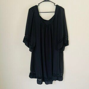 Umgee + Black Crochet Trim Swing Dress SZ 2XL